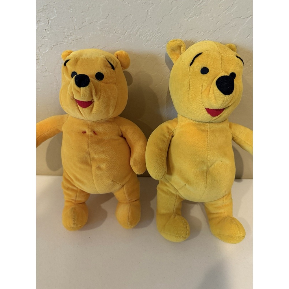 Disney Winnie The Pooh Plush Set 2 Yellow Bear Stuffed Animals 12"